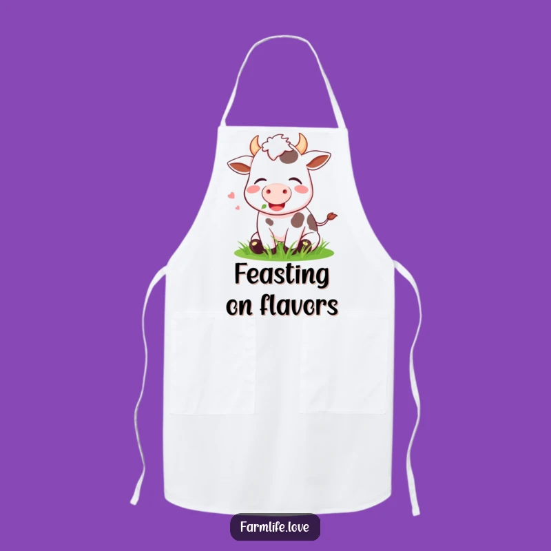 Funny Cow Grass Apron: Cook with Calm, Charming Funny Gift for Gardeners