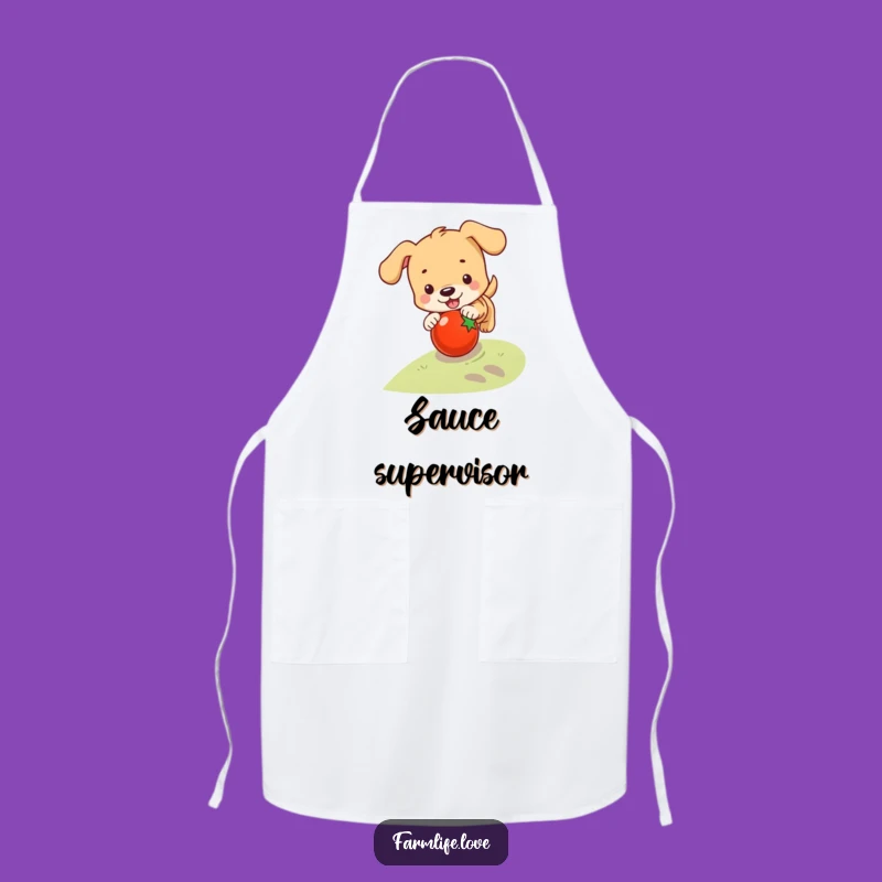 Funny Puppy Chef's Apron: Playful Dog Kitchen Gift