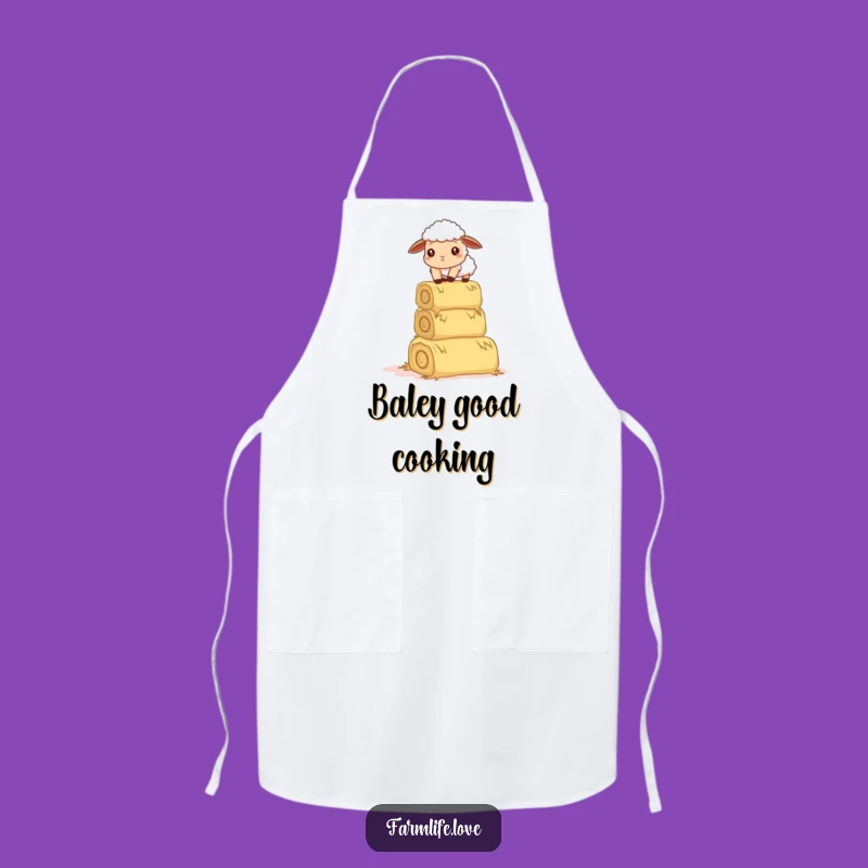 Funny Sheep Hay Balance Apron: Kitchen Farm Animal Humor Gift