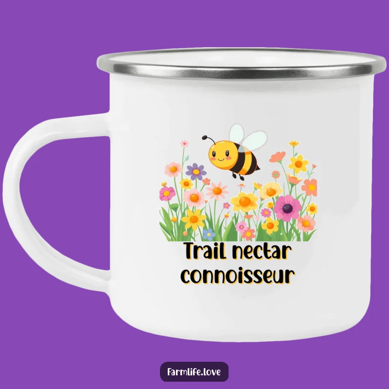 Funny Bee Flower Buzz Camping Mug: Outdoor Insect Humor Gift