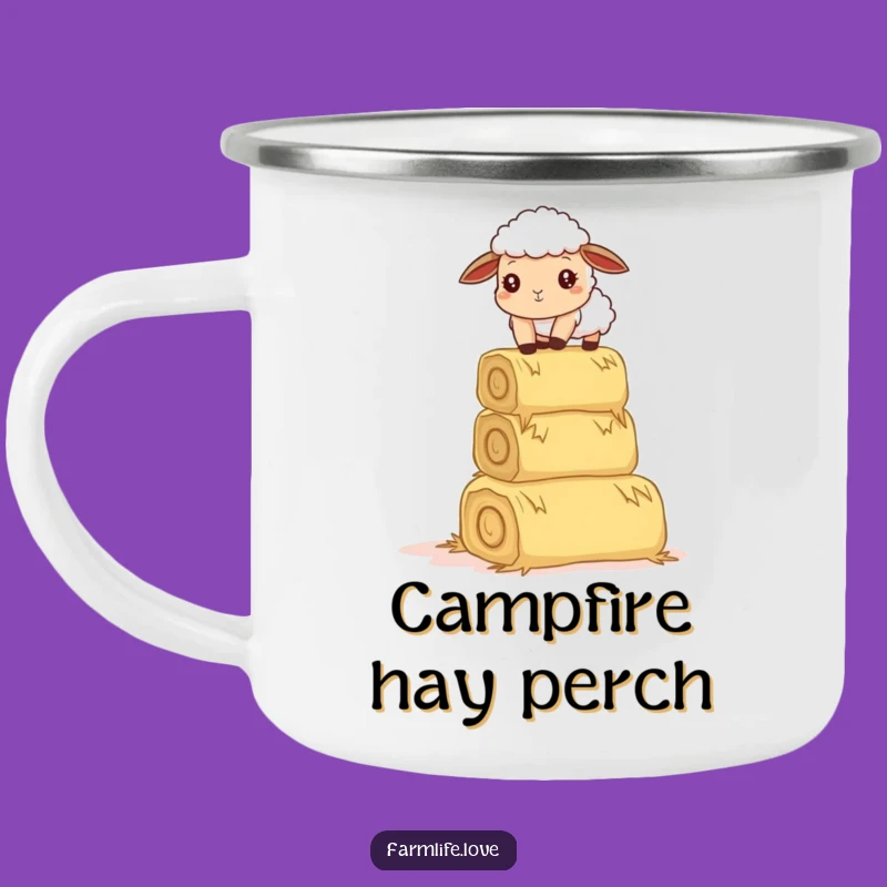 Funny Sheep Hay Balance Camping Mug: Outdoor Farm Animal Humor Gift