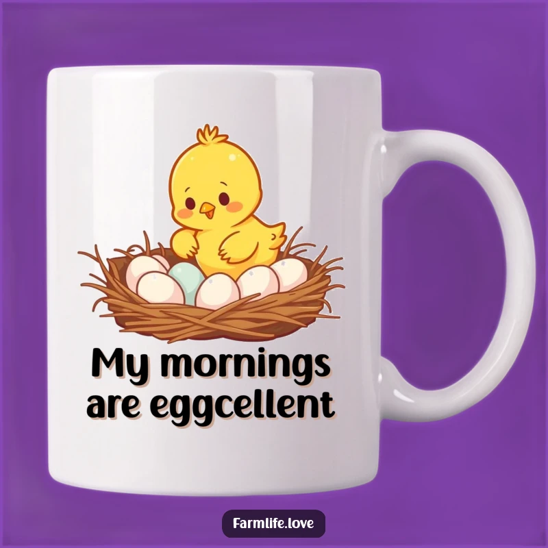Funny Busy Chick Gathering Eggs Mug - The Perfect Humorous Gift for Busy Bees!