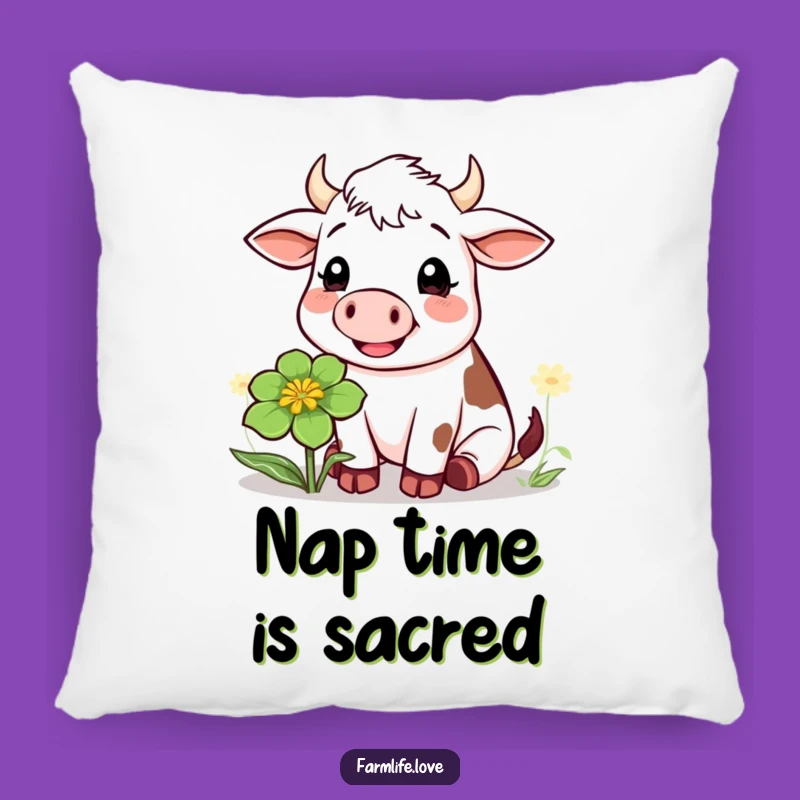 Funny Cow Clover Comfort Pillow: Soft & Humorous Farm Gift