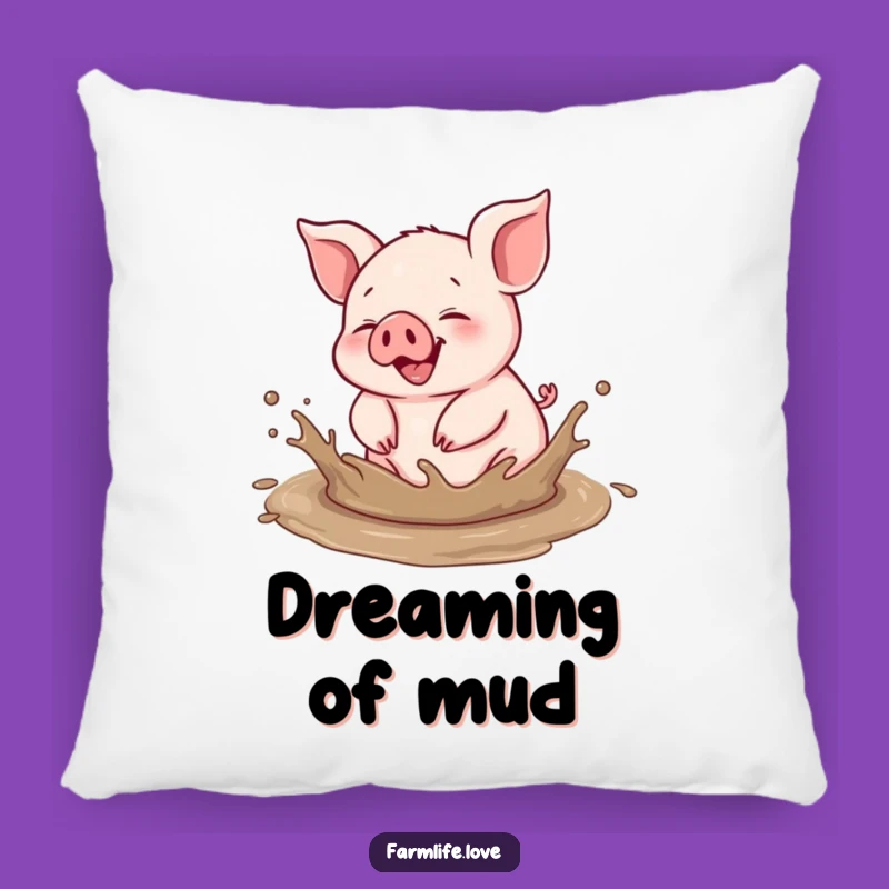 Funny Piglet Mud Splash Pillow: Soft Barnyard Animal Comfort Gift