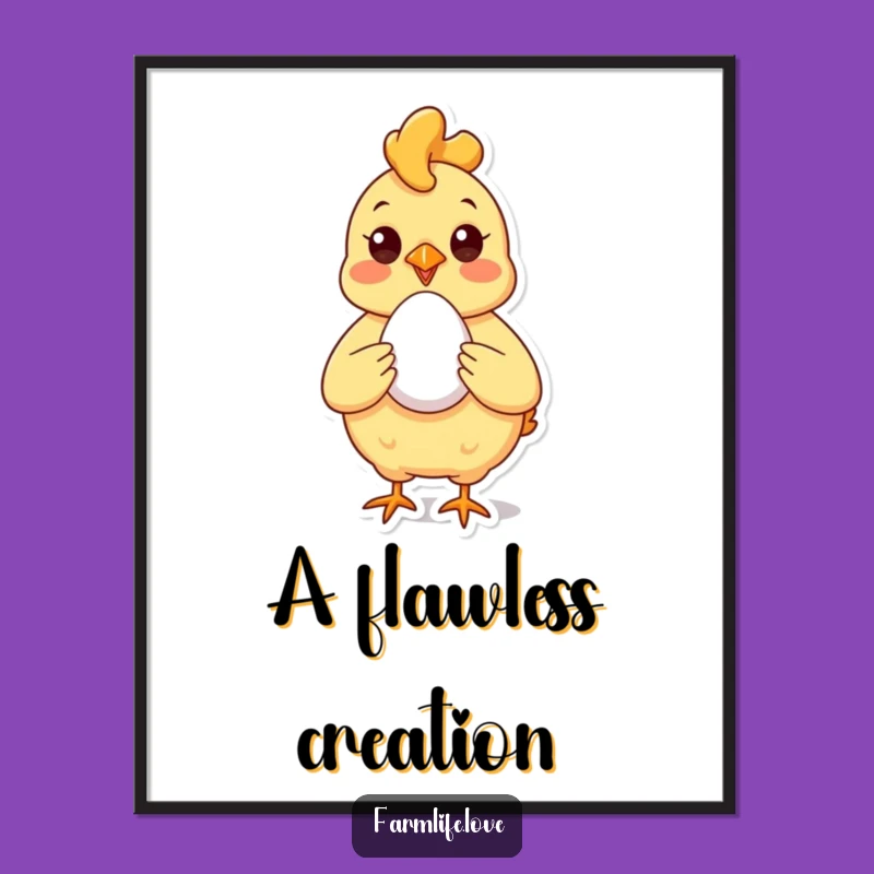 Funny Chicken Egg Digital Art: Instant Farmhouse Charm, Hilarious Funny Gift for Decor