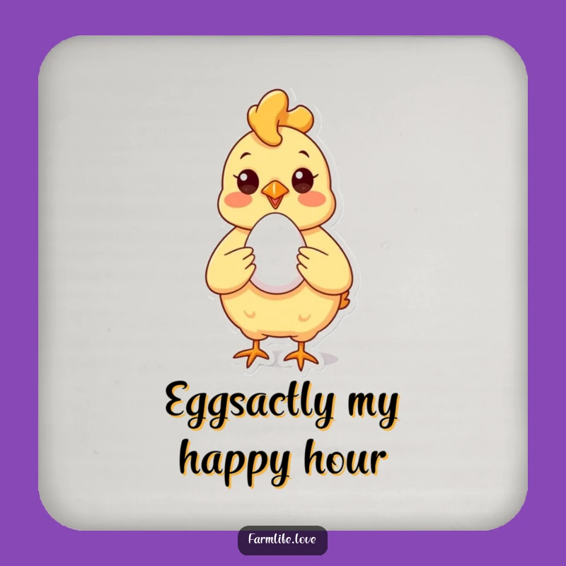 Funny Chicken Egg Coaster: Protect Surfaces, Farmhouse Humor, Charming Funny Gift