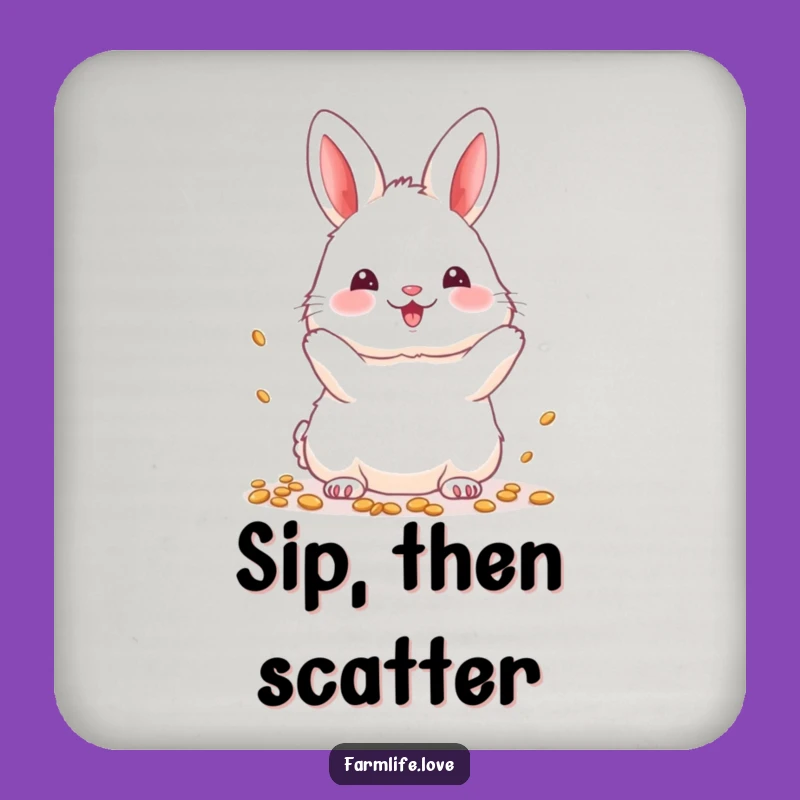 Funny Bunny Seeds Coasters: Protect Surfaces, A Cute Funny Gift