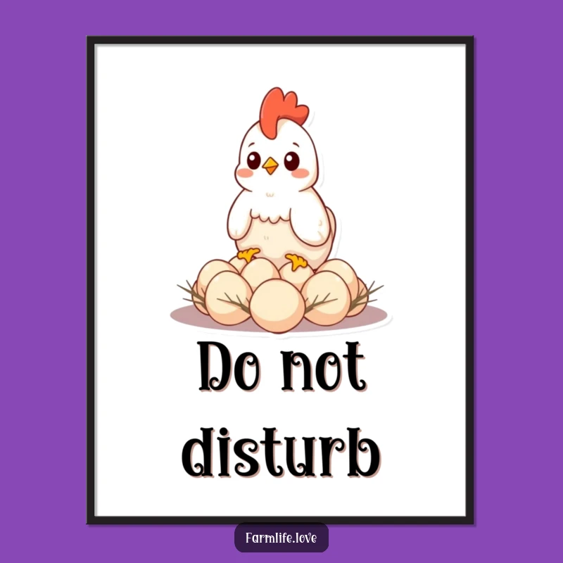 Funny Hen Motherhood Poster: Protective Bird Wall Art Gift