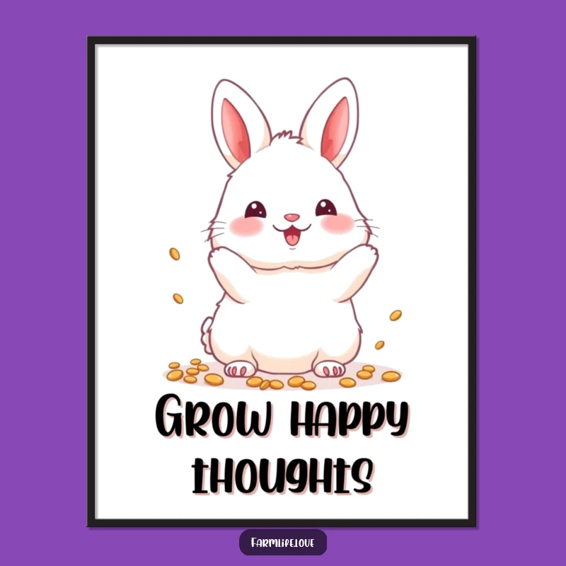 Funny Bunny Seeds Poster: Wall Art, A Charming Funny Gift