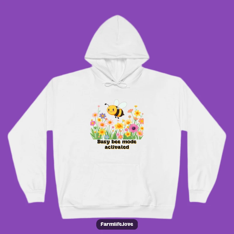 Funny Bee Flower Buzz Hoodie: Cozy Insect Comfort Gift