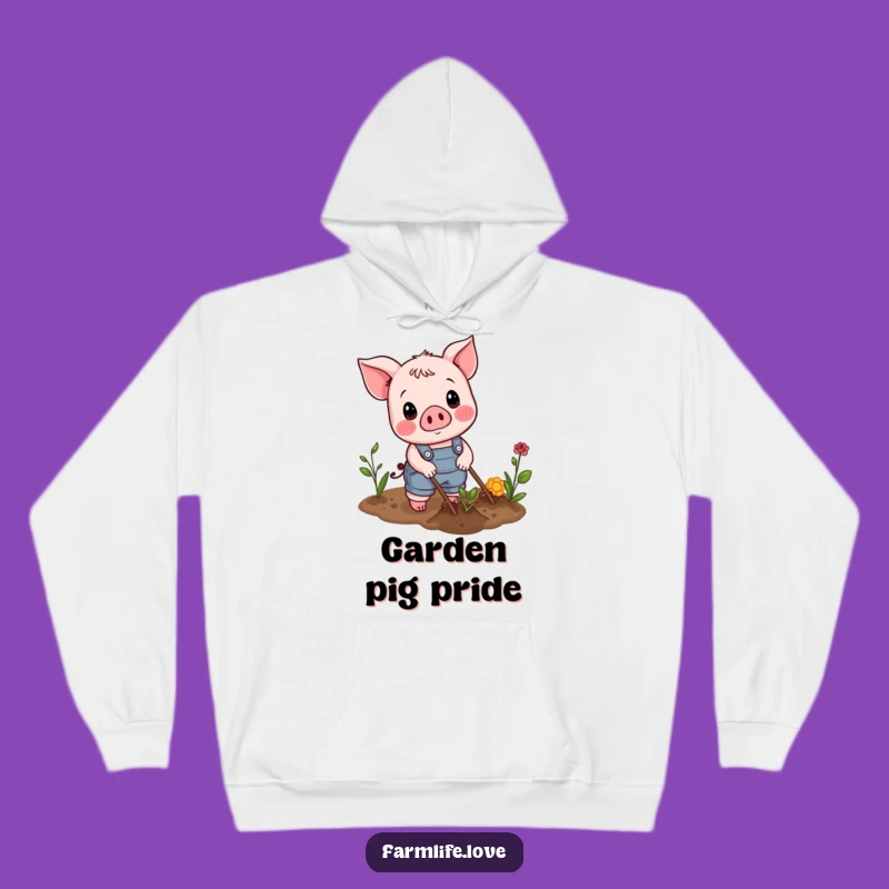 Funny Piglet Gardener Hoodie: Cozy Farm Style, The Ultimate Funny Gift