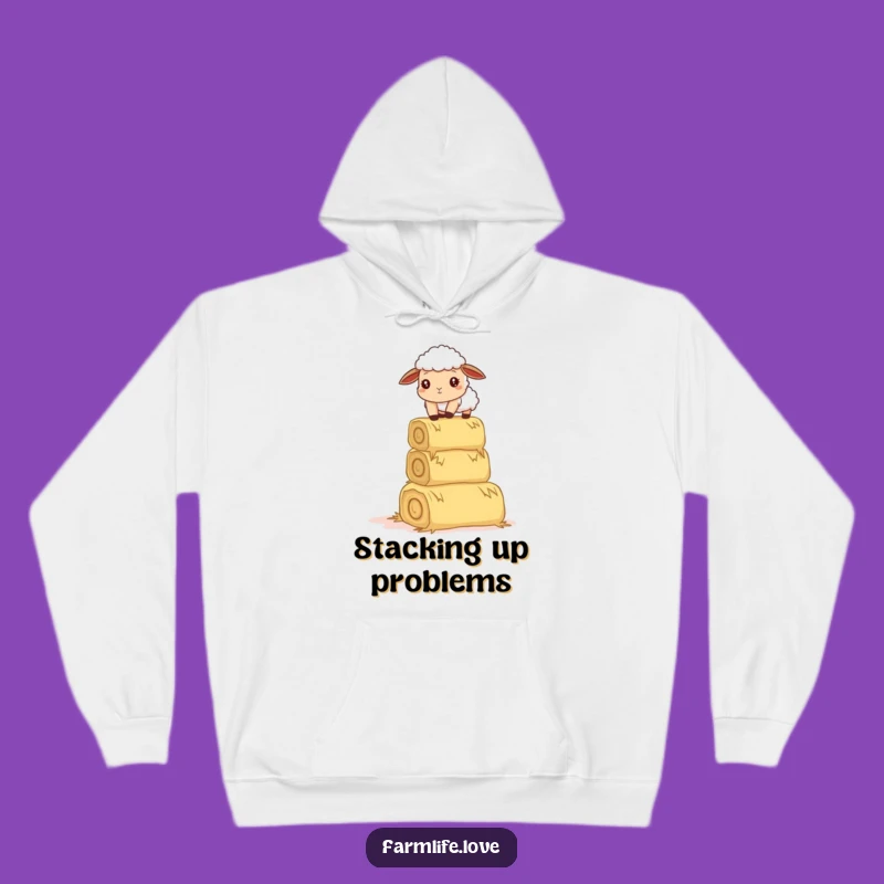 Funny Sheep Hay Balance Hoodie: Cozy Farm Animal Comfort Gift