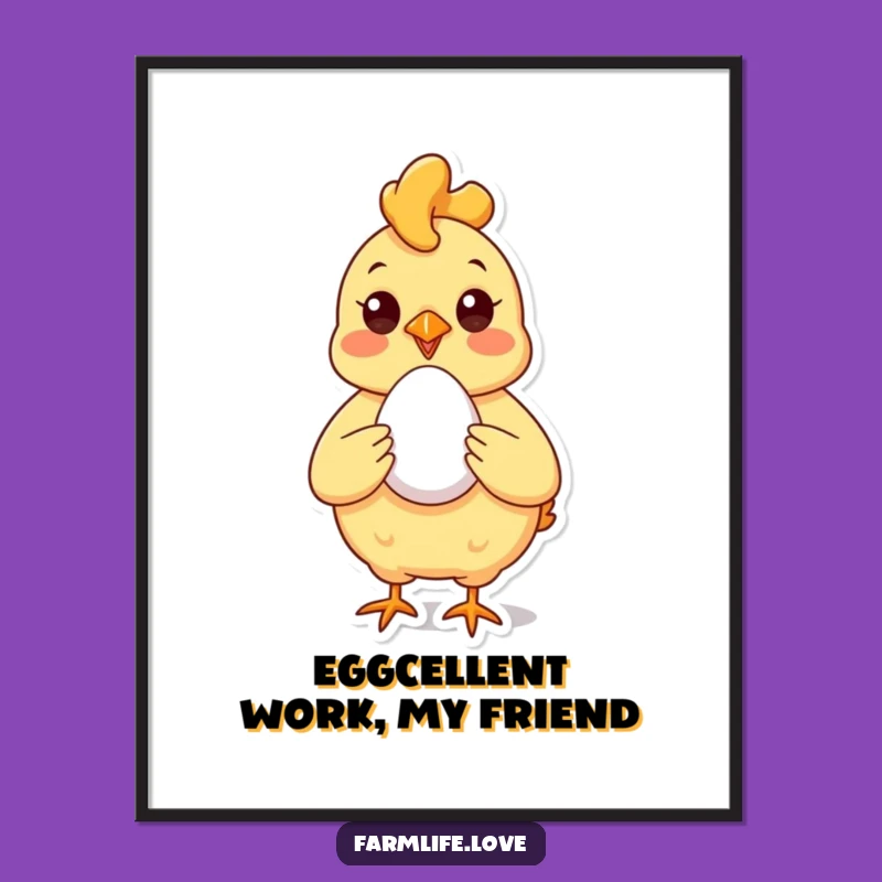 Free Printable Wall Art: Proud Chicken & Egg - Funny Downloadable Art