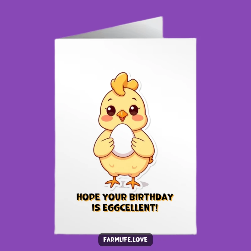 Free Printable Birthday Card: Proud Chicken Egg - Funny Downloadable Gift Greeting