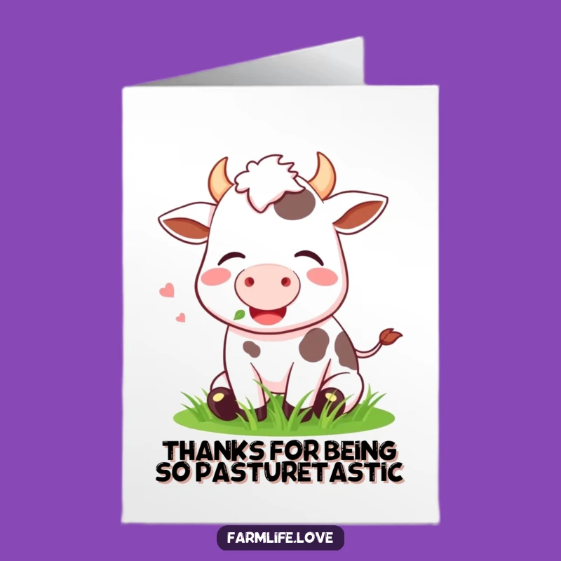 Free Printable Thank You Card: Cow Thanks - Funny Downloadable Gift Greeting