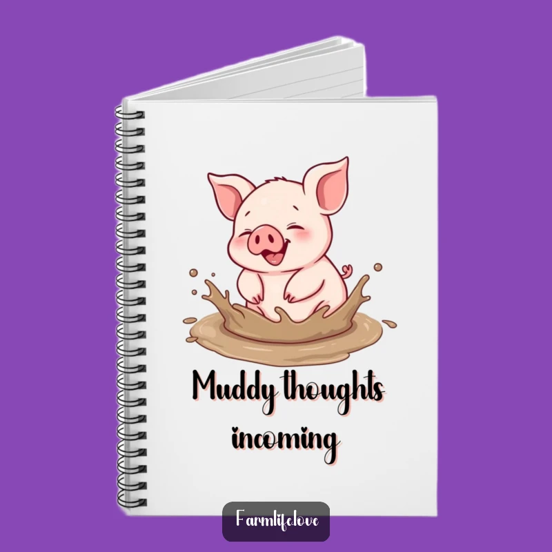 Funny Piglet Mud Splash Notebook: Journal Barnyard Animal Humor Gift