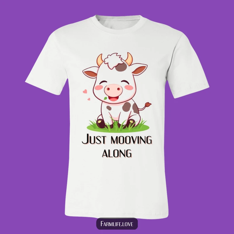 Funny Cow Grass T-Shirt: Live and Munch, Comfy Funny Gift for Nature Lovers