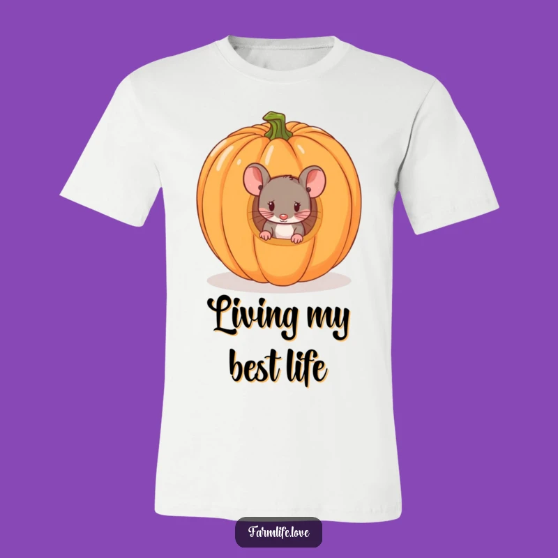 Funny Mouse Pumpkin Surprise T-Shirt: Halloween Humor Tee