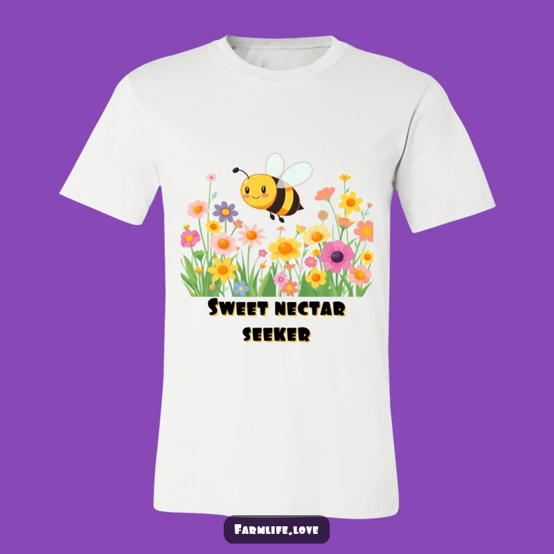 Funny Bee Flower Buzz T-Shirt: Cheerful Insect Tee Gift