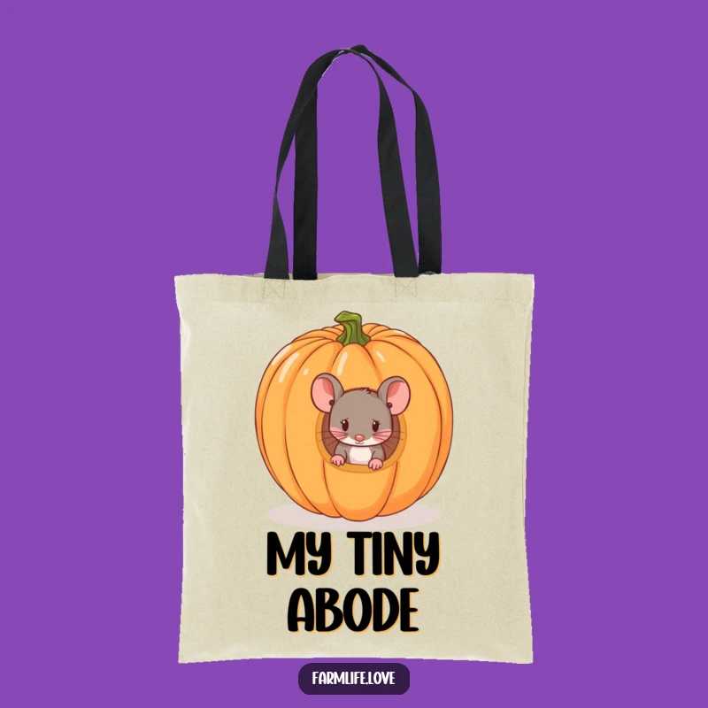 Funny Mouse Pumpkin Peek Tote Bag: Halloween Accessory Gift