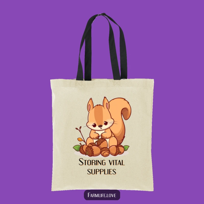 Funny Squirrel Acorn Collector Tote Bag: Practical & Humorous Gift